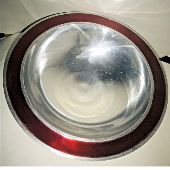 New Silver Color with Red Enamel Bowl Holidays - Picture 12 of 12